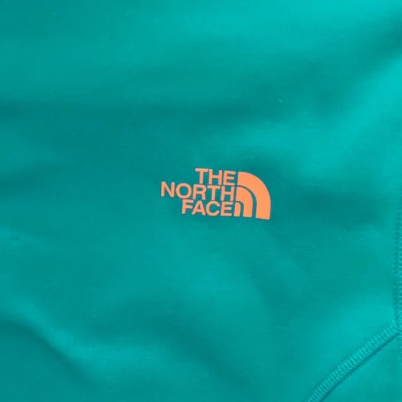 The North Face Green Hoodie with Orange Logo Size Small - Picture 6 of 9